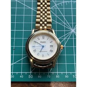 Gold Stauer Men's Quartz Watch RUNNING!